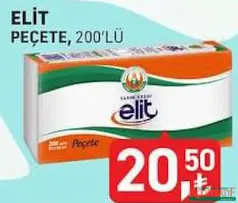 TARIM KREDİ ELİT PEÇETE 200'LÜ indirimli fiyat TARIM KREDİ ELİT PEÇETE 200'LÜ fiyat ve kampanya bilgisi